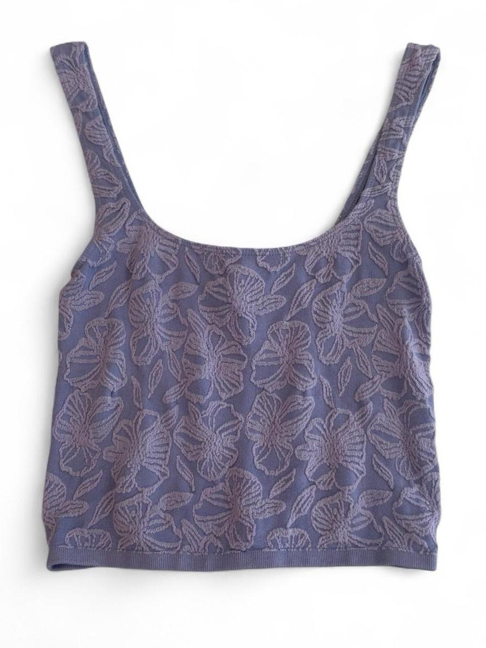 Anthropologie lilac floral crop tank